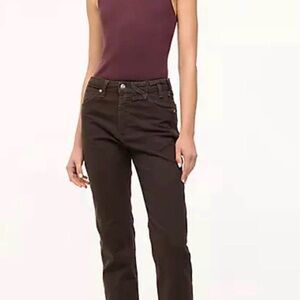 STAUD Dark Brown Straight Leg Jeans Wrangler 26x32 NWOT